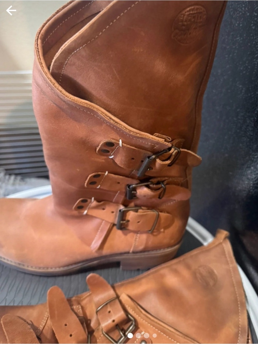 Coolway Tan Leather Lace-Up Buckle Boots